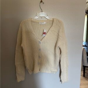 Astr Cream Cozy Knit Cardigan